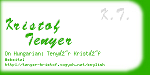 kristof tenyer business card